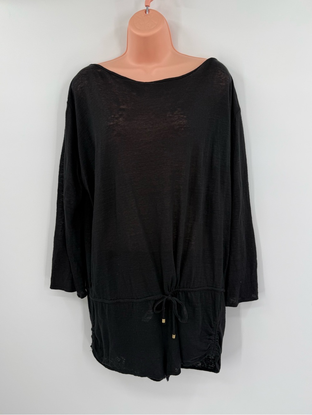 Vitamin A Linen Strappy Back Solana Romper | Eco Linen Black | Large